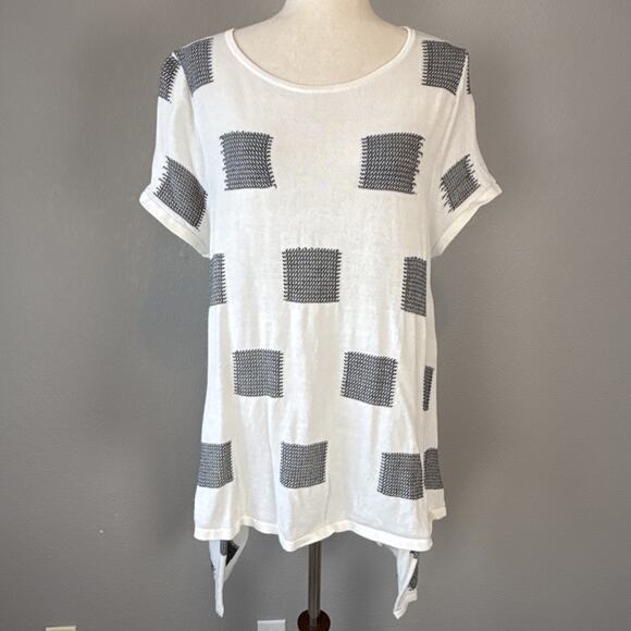 Stella Carakasi Lazy Days Sweater Lightweight Tunic Size L White Cotton Modal - Picture 2 of 6